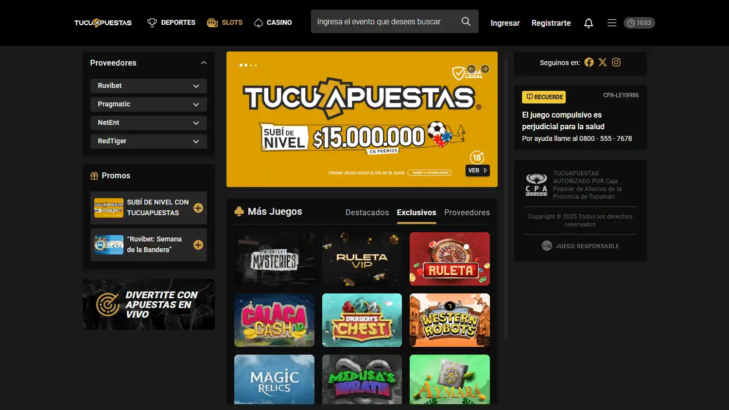 TucuApuestas screens — My experience