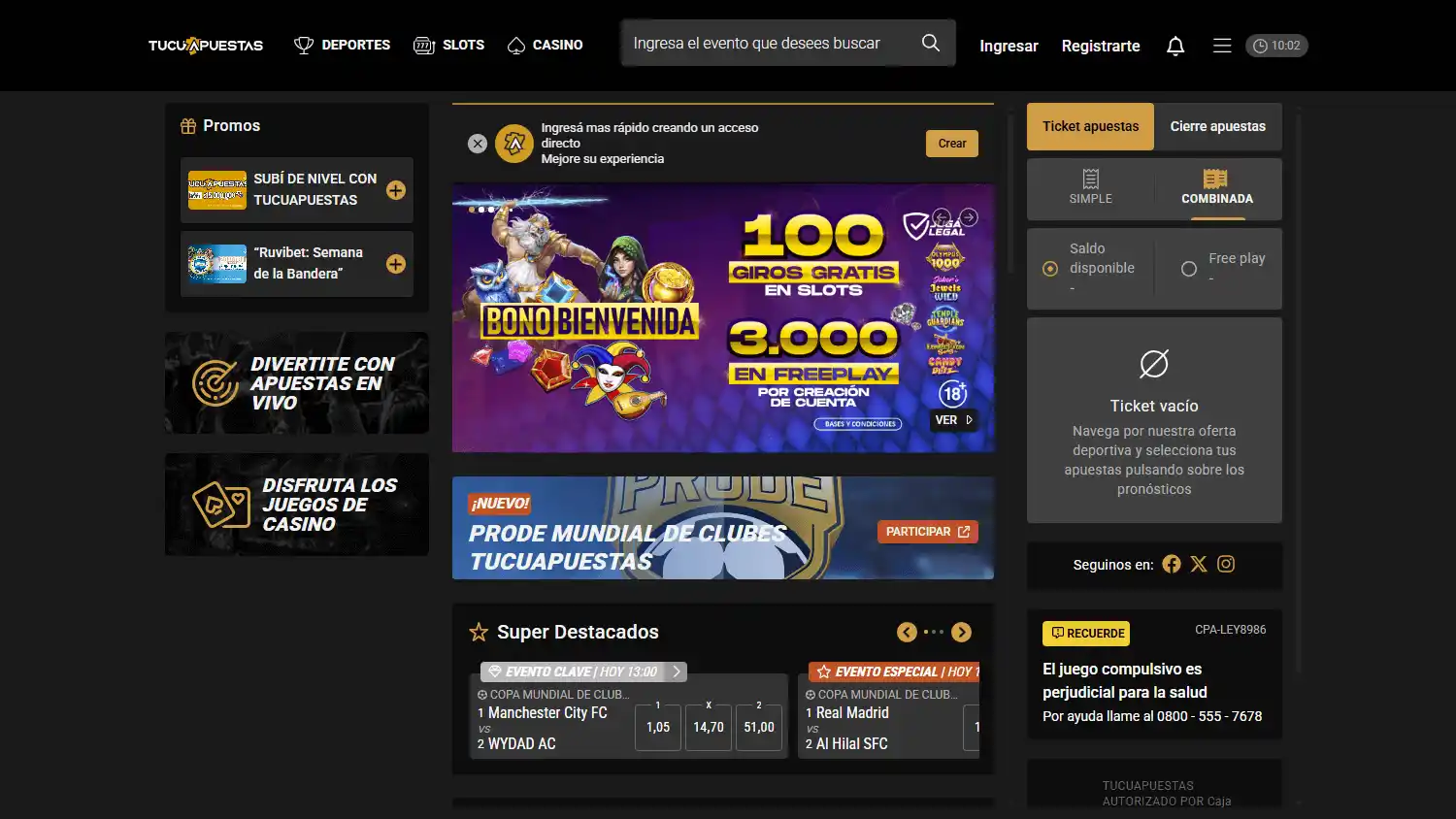 TucuApuestas screens — My experience